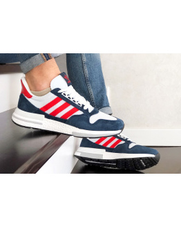 Мужские кроссовки Adidas Zx 500 Rm темно-синие с белым и красным