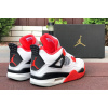 Купить Мужские кроссовки Air Jordan 4 Retro белые с красным