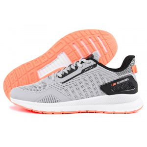 Мужские кроссовки BaaS серые с коралловым (grey/salmon)
