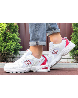 Чоловічі кросівки New Balance 530 білі з червоним