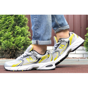 Купить Мужские кроссовки New Balance 530 серые с желтым