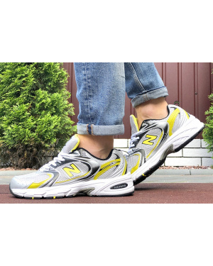 Мужские кроссовки New Balance 530 серые с желтым