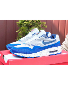 Мужские кроссовки Nike Air Max 1 Breathe белые с синим