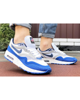 Мужские кроссовки Nike Air Max 1 Breathe белые с синим