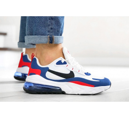 Мужские кроссовки Nike Air Max 270 React белые с синим и красным