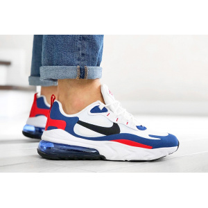 Мужские кроссовки Nike Air Max 270 React белые с синим и красным