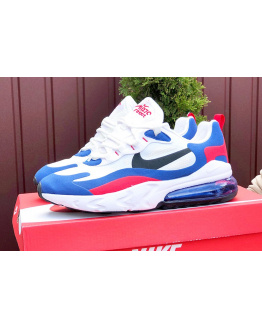 Мужские кроссовки Nike Air Max 270 React белые с синим и красным