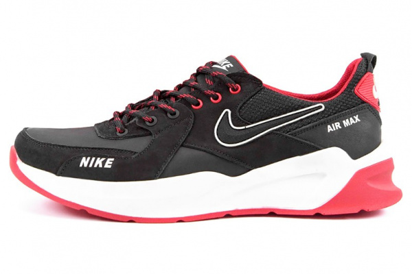Мужские кроссовки Nike Air Max черные с красным (black/red)