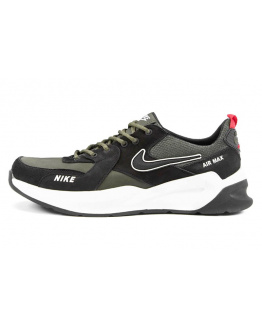 Мужские кроссовки Nike Air Max зеленые с черным (olive/black)