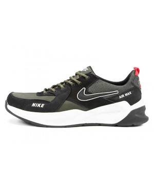 Мужские кроссовки Nike Air Max зеленые с черным (olive/black)