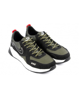 Мужские кроссовки Nike Air Max зеленые с черным (olive/black)
