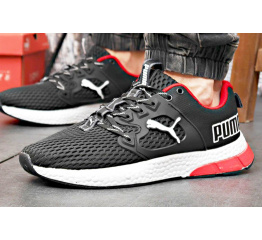 Мужские кроссовки Puma черные с белым и красным (black/white/red)