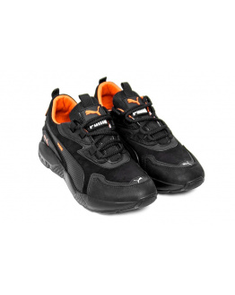 Мужские кроссовки Puma черные с оранжевым
