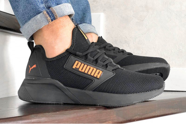 Мужские кроссовки Puma Retaliate черные с оранжевым
