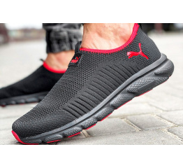 Купить Мужские кроссовки Puma Slip-on черные с красным в Украине