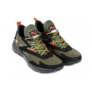 Купить Мужские кроссовки Puma зеленые с черным в Украине