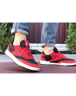Мужские кроссовки Reebok Club C 85 красные с черным