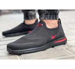 Купить Мужские кроссовки Reebok Slip-on черные с красным