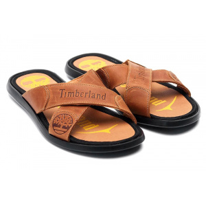 Купить Мужские шлепанцы Timberland коричневые в Украине