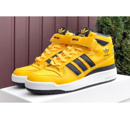 Мужские высокие кроссовки Adidas Forum Mid Refined желтые