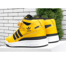 Купить Мужские высокие кроссовки Adidas Forum Mid Refined желтые в Украине