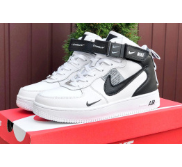 Купить Женские высокие кроссовки Nike Air Force 1 '07 Mid Lv8 Utility Winter белые с черным