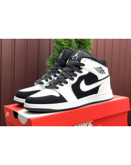 Мужские высокие кроссовки Nike Air Jordan 1 Retro High OG белые с черным