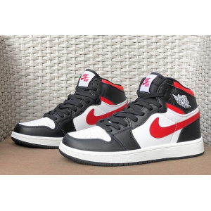 Купить Мужские высокие кроссовки Nike Air Jordan 1 Retro High OG белые с черным и красным