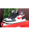 Купить Мужские высокие кроссовки Nike Air Jordan 1 Retro High OG белые с черным и красным