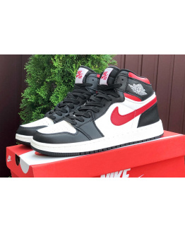 Мужские высокие кроссовки Nike Air Jordan 1 Retro High OG белые с черным и красным