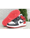 Купить Мужские высокие кроссовки Nike Air Jordan 1 Retro High OG белые с черным и красным