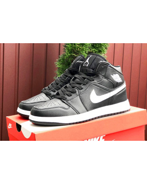 Мужские высокие кроссовки Nike Air Jordan 1 Retro High OG черные с белым