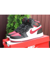 Купить Мужские высокие кроссовки Nike Air Jordan 1 Retro High OG черные с белым и красным