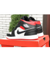 Купить Мужские высокие кроссовки Nike Air Jordan 1 Retro High OG черные с белым и красным