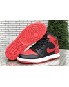 Купить Мужские высокие кроссовки Nike Air Jordan 1 Retro High OG черные с красным