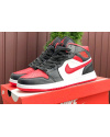 Мужские высокие кроссовки Nike Air Jordan 1 Retro High OG черные с красным и белым