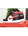 Купить Мужские высокие кроссовки Nike Air Jordan 1 Retro High OG черные с красным и белым