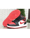 Купить Мужские высокие кроссовки Nike Air Jordan 1 Retro High OG черные с красным и белым