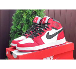 Купить Мужские высокие кроссовки Nike Air Jordan 1 Retro High OG красные с белым в Украине