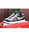 Мужские высокие кроссовки Nike Air Jordan 1 Retro High OG x Louis Vuitton черные с серым