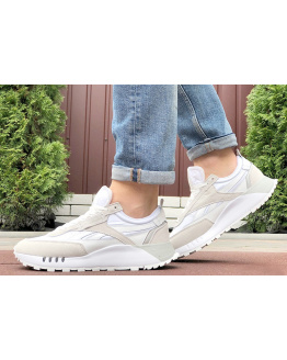 Мужские кроссовки Reebok Classic Leather Legacy белые с бежевым