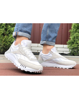 Мужские кроссовки Reebok Classic Leather Legacy белые с бежевым