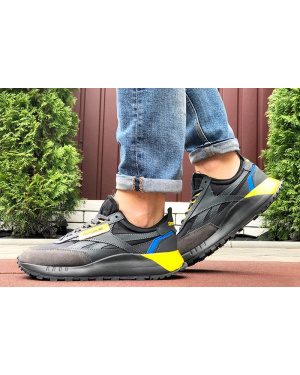 Чоловічі кросівки Reebok Classic Leather Legacy чорні з жовтим