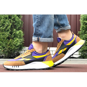 Купить Мужские кроссовки Reebok Classic Leather Legacy коричневые с фиолетовым