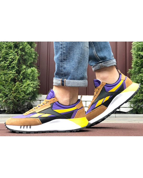 Мужские кроссовки Reebok Classic Leather Legacy коричневые с фиолетовым
