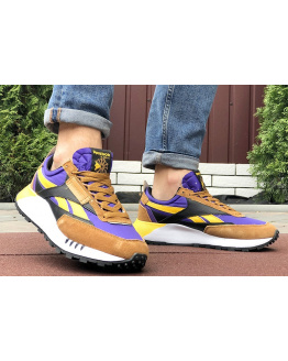 Мужские кроссовки Reebok Classic Leather Legacy коричневые с фиолетовым