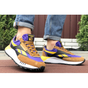 Купить Мужские кроссовки Reebok Classic Leather Legacy коричневые с фиолетовым в Украине