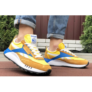 Купить Мужские кроссовки Reebok Classic Leather Legacy коричневые с желтым в Украине