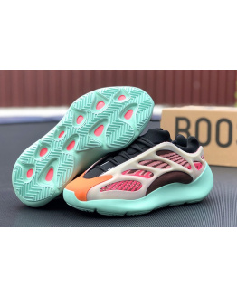 Женские кроссовки Adidas Yeezy 700 v3 бордовые с бирюзовым