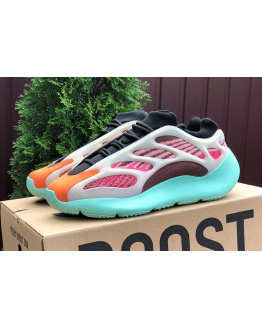Женские кроссовки Adidas Yeezy 700 v3 бордовые с бирюзовым